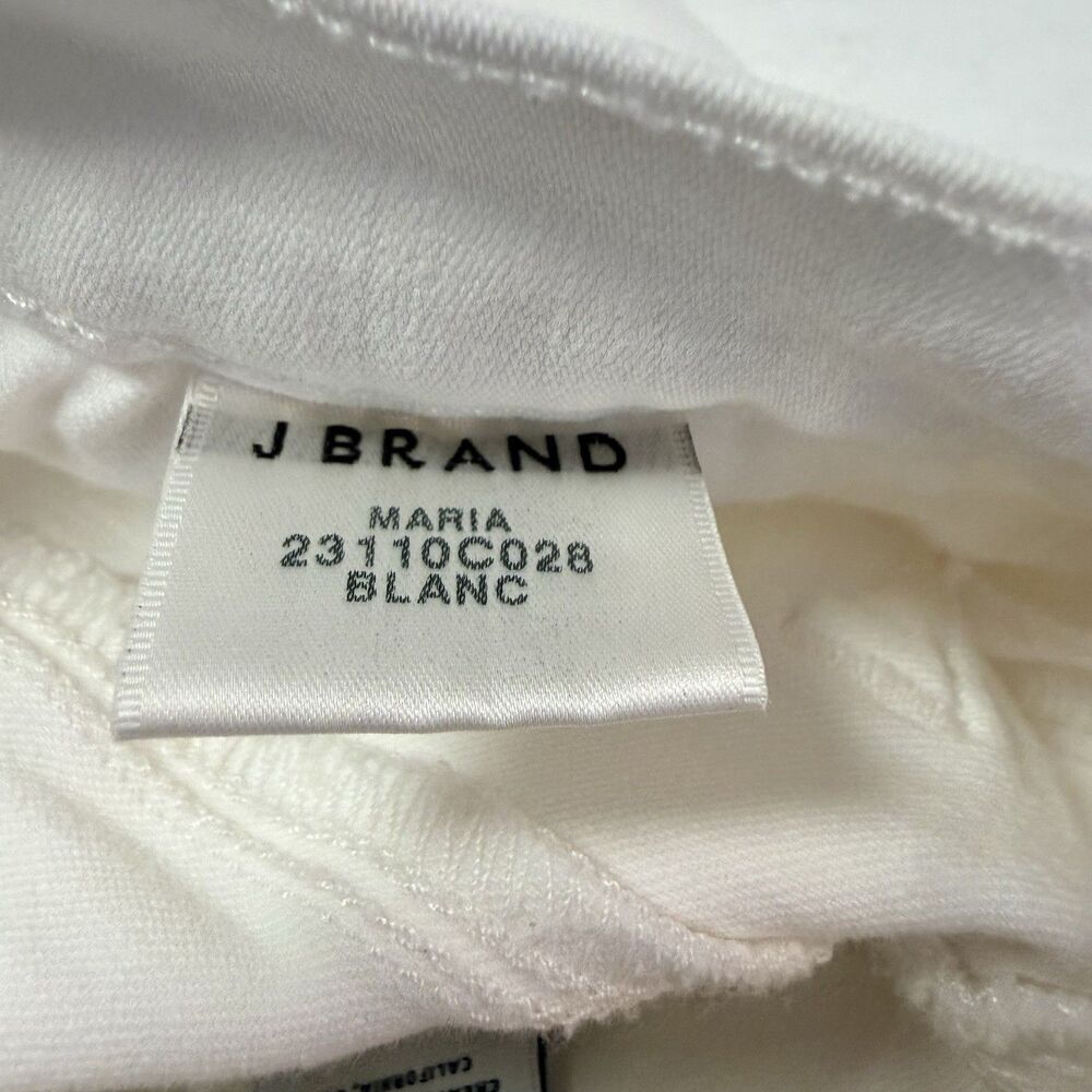 J Brand Maria Womens 26 White High Rise Skinny Denim Pants Jeans Raw Hem Frayed - Picture 9 of 14